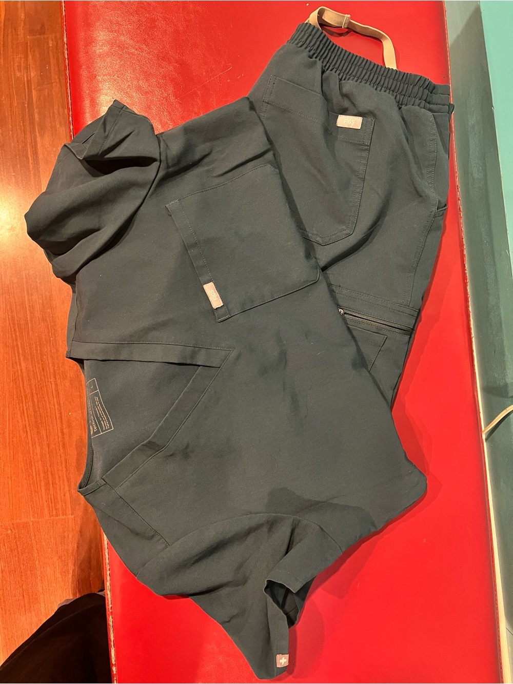 Charcoal grey Women’s Figs Medical Scrub Set - 2-Piece Top & Jogger Pants